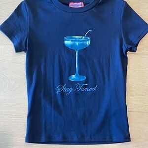Edikted Navy Blue 'Stay Tuned' Tee